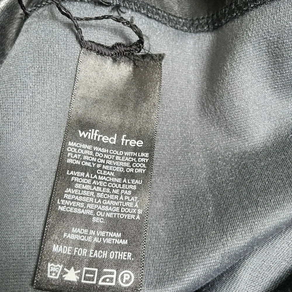 Wilfred Free Faux Leather Leggings Black High Rise Elastic Waist Stretch Pants L - Picture 7 of 7